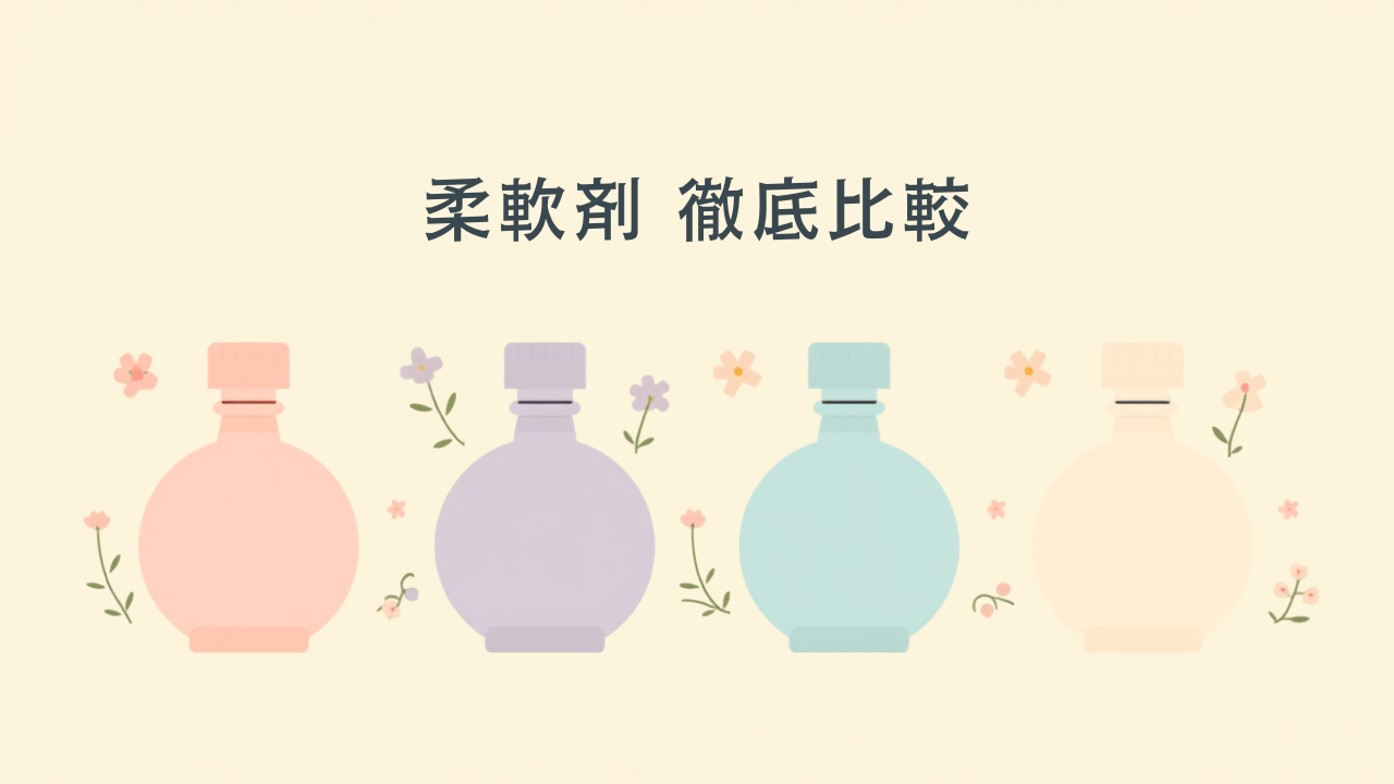 柔軟剤4種の比較イラスト