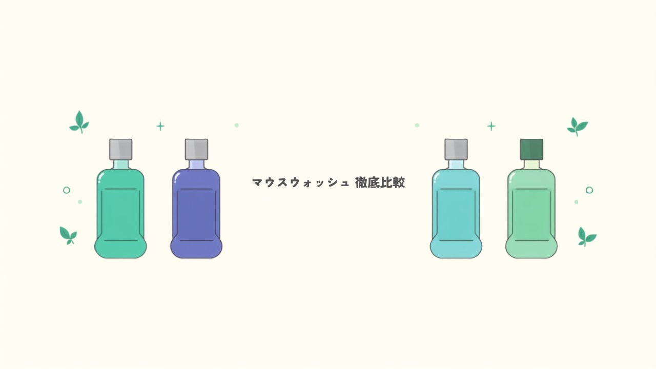 マウスウォッシュ4種の比較イラスト