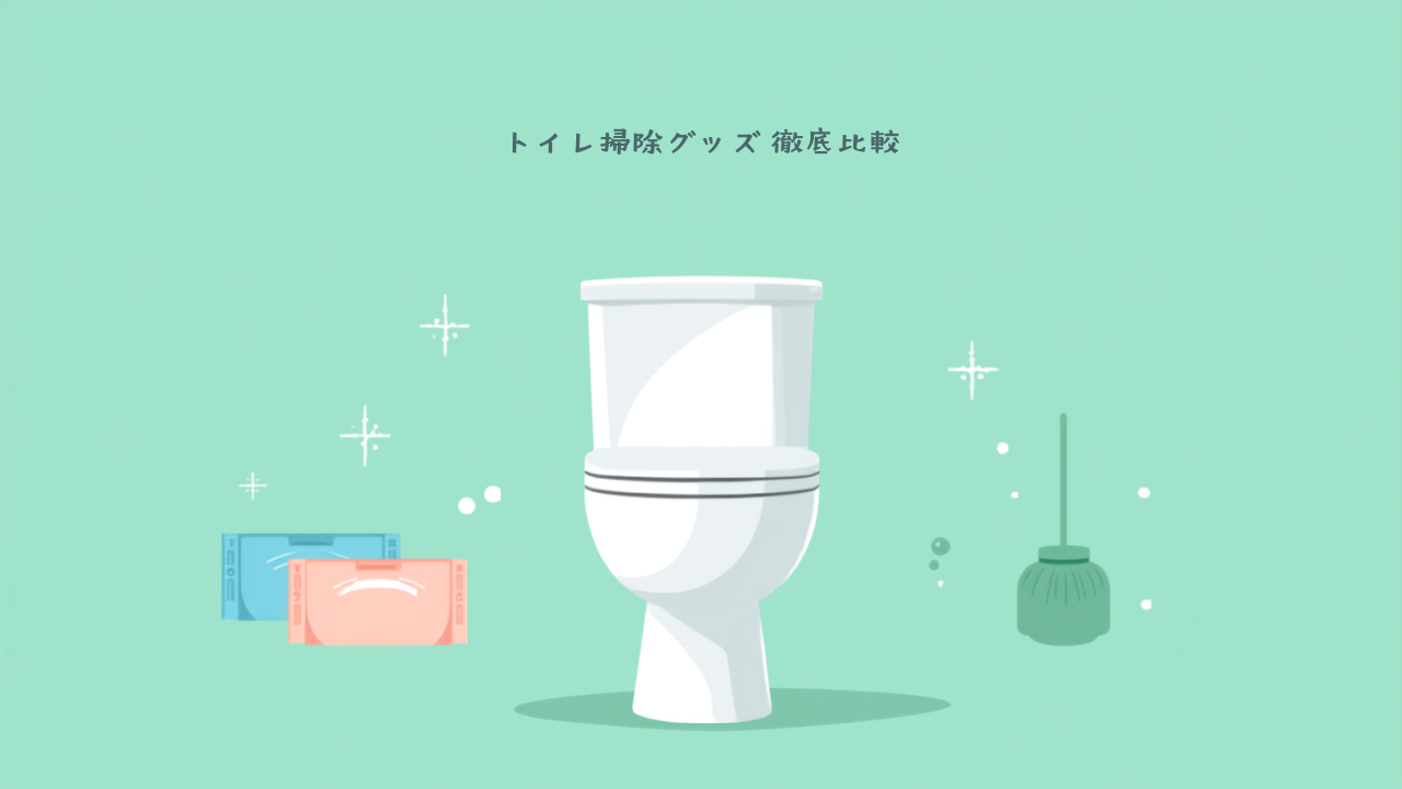 トイレ掃除グッズ3種の比較イラスト